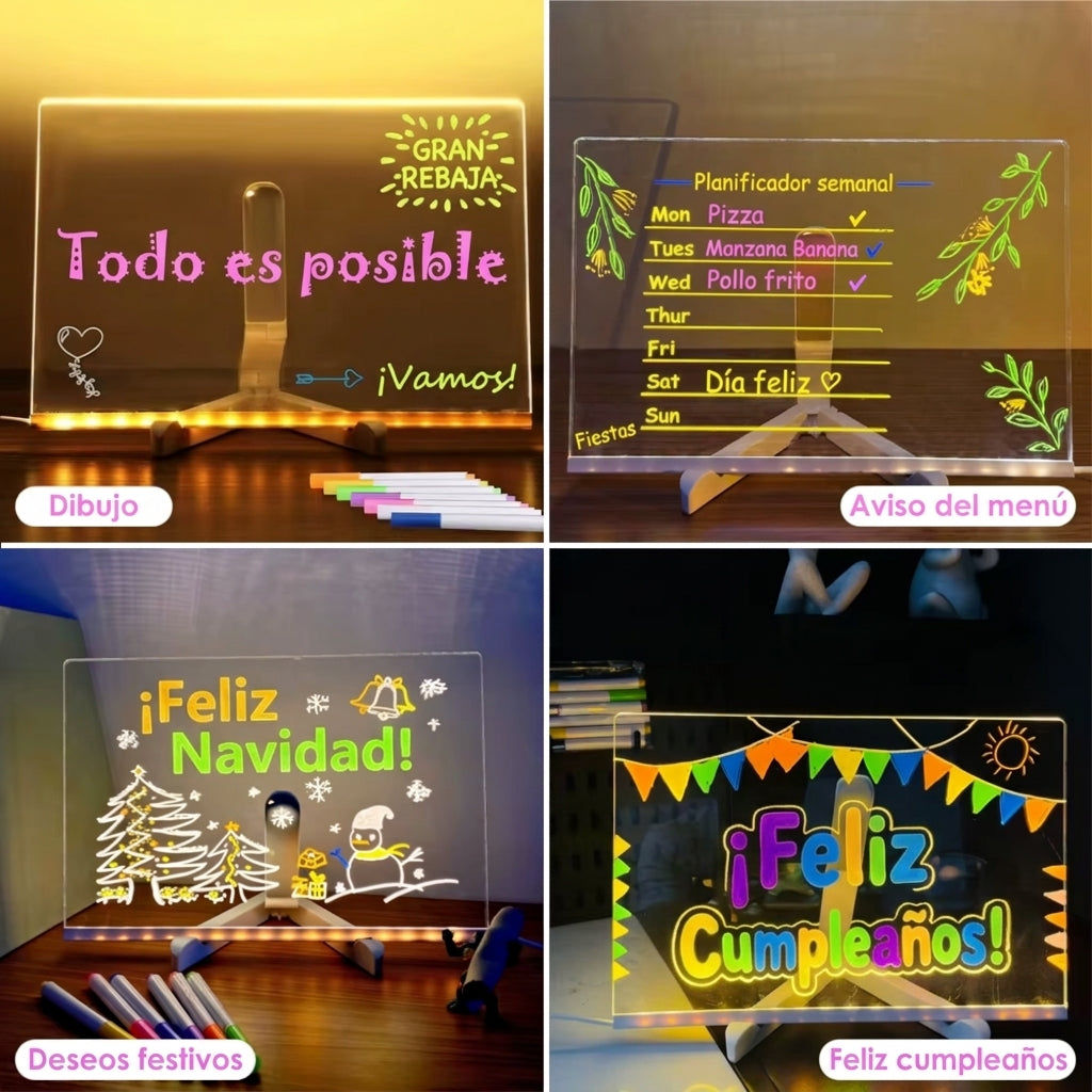 Tablero Mágico Luminoso + 7 Marcadores / Diversión sin pantallas