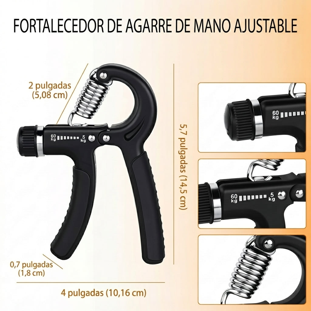 Kit Ejercitador de Agarre Ajustable / Más fuerza en manos y antebrazos