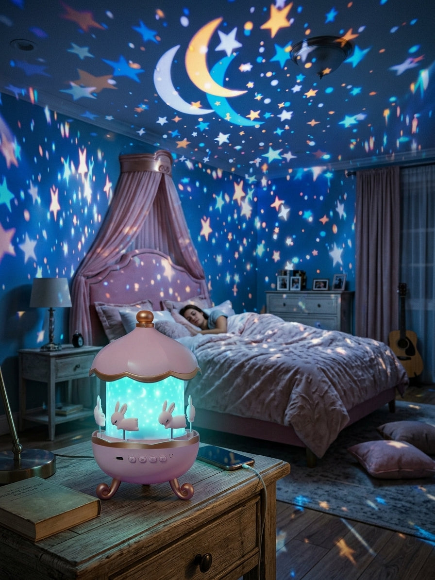 Proyector LED Giratorio / Convierte tu cuarto en un cielo de estrellas