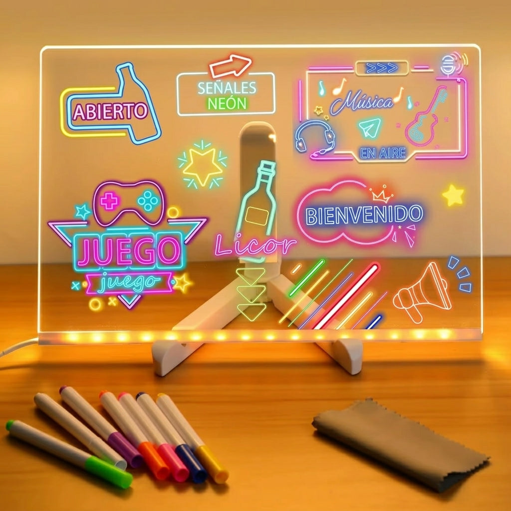 Tablero Mágico Luminoso + 7 Marcadores / Diversión sin pantallas