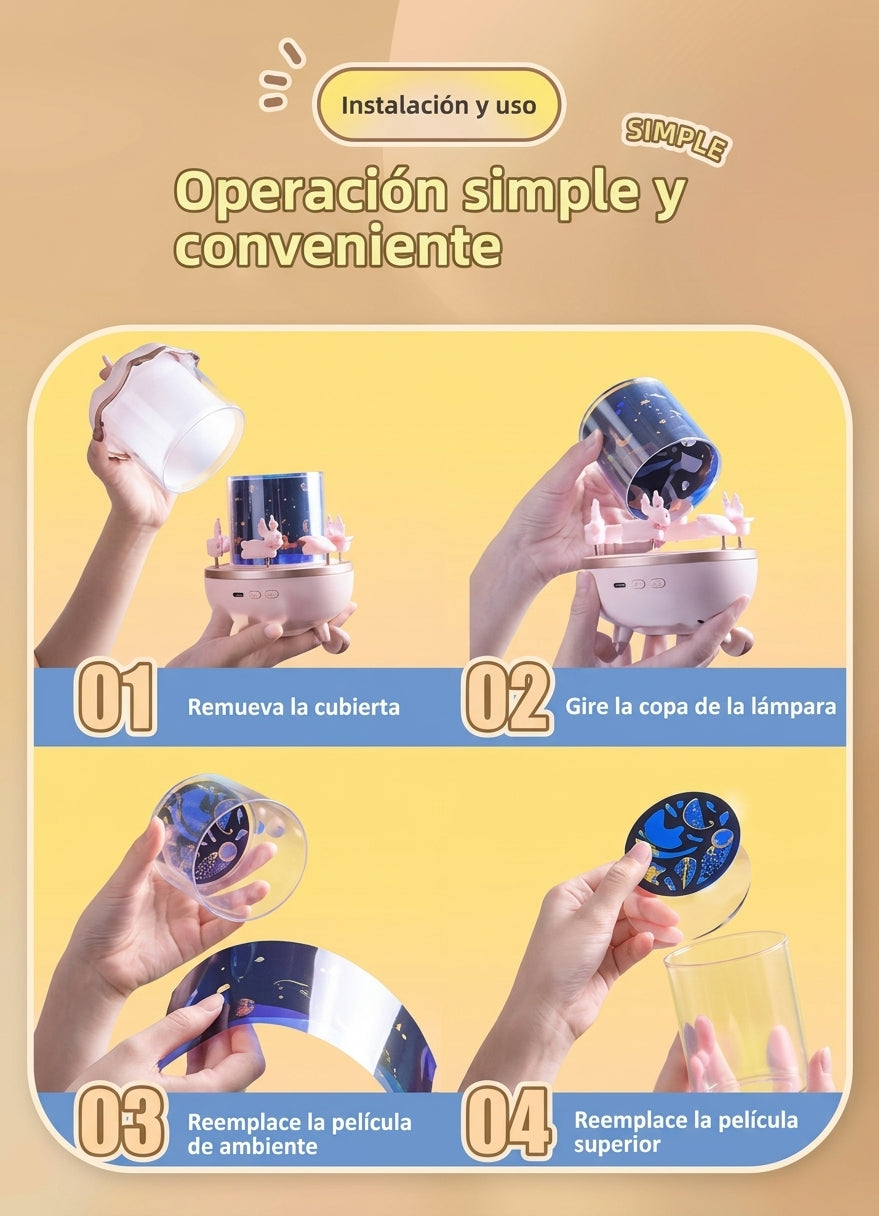 Proyector LED Giratorio / Convierte tu cuarto en un cielo de estrellas