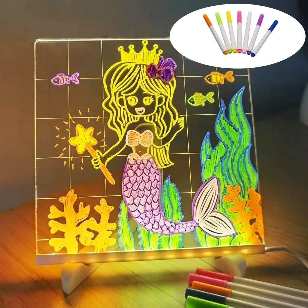 Tablero Mágico Luminoso + 7 Marcadores / Diversión sin pantallas