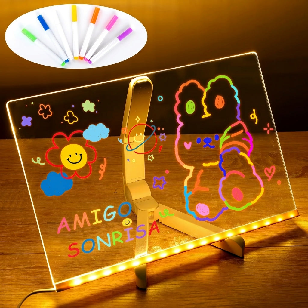 Tablero Mágico Luminoso + 7 Marcadores / Diversión sin pantallas