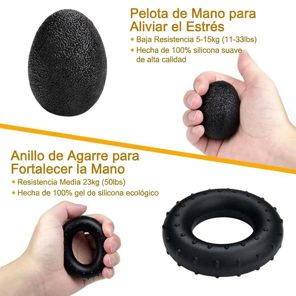 Kit Ejercitador de Agarre Ajustable / Más fuerza en manos y antebrazos