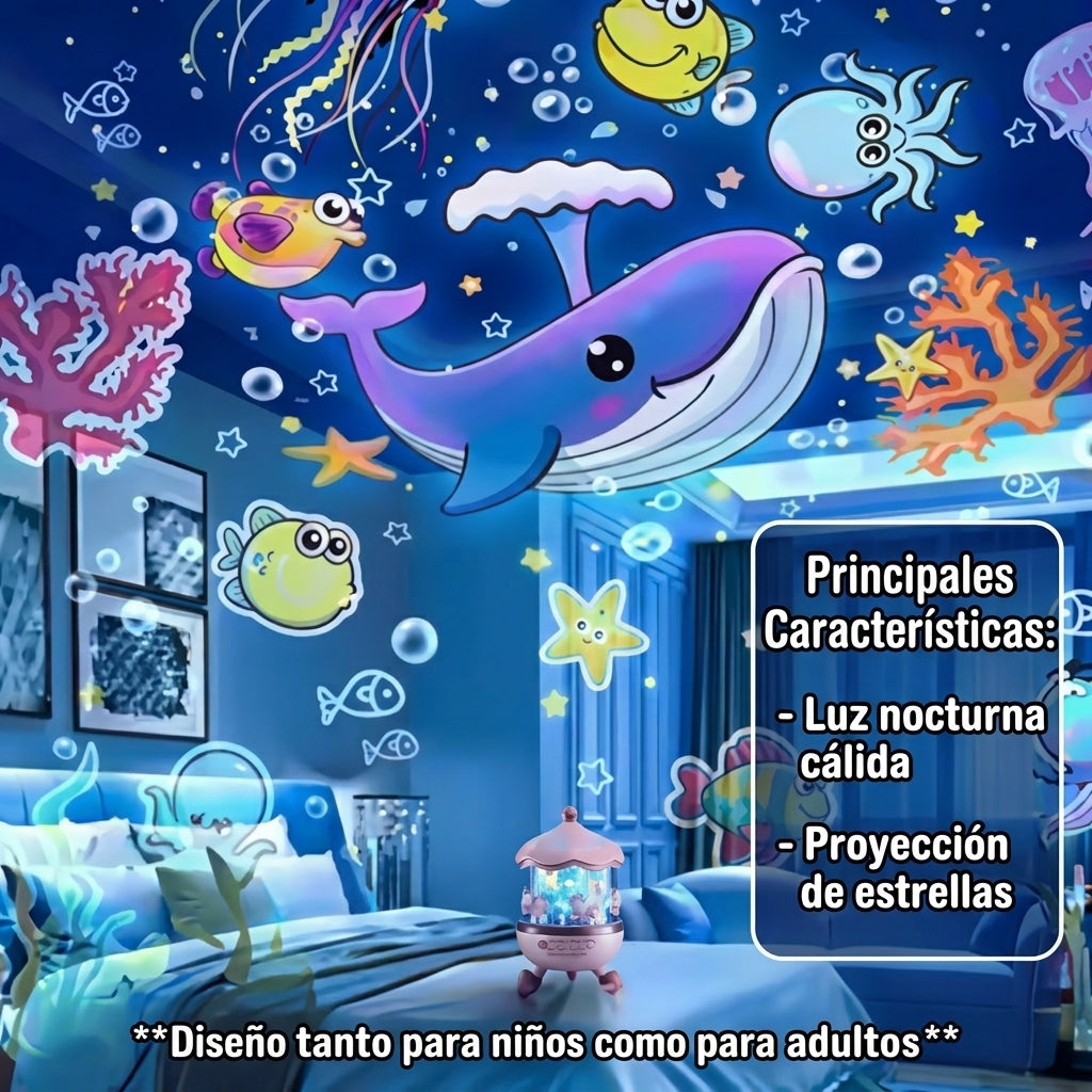 Proyector LED Giratorio / Convierte tu cuarto en un cielo de estrellas