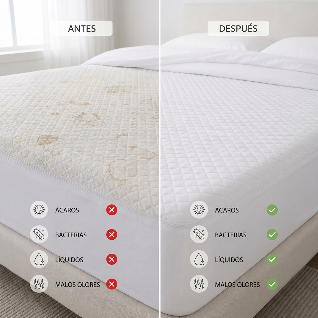 Protector de Colchón Antifluido Premium / Duerme tranquilo